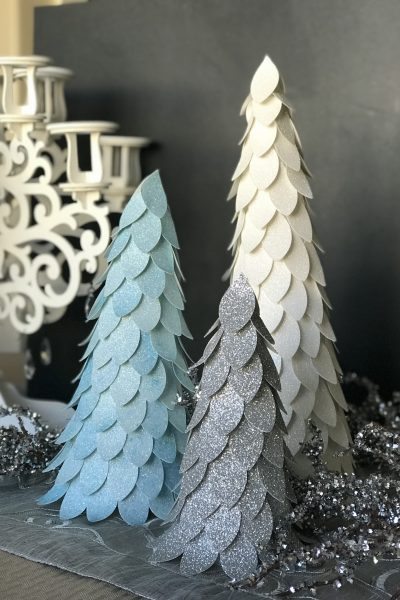 Glitter Christmas Cone Trees