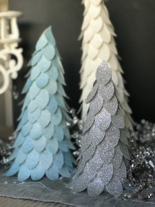 Glitter Christmas Cone Trees