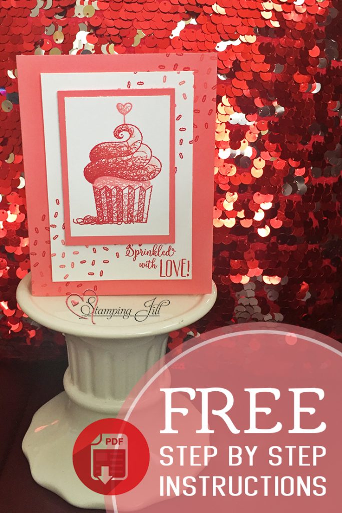 Hello Cupcake Stampin' Up! Sale-A-Bration SAB Valentine #simplestamping Jill Olsen StampingJill