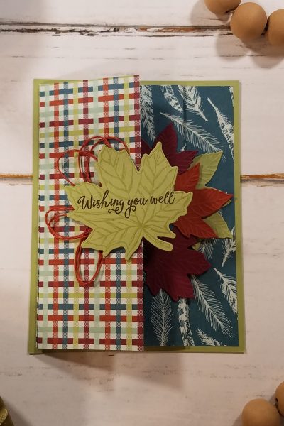 Fall Fun Fold Card Idea Come to Gather Stampin' Up! StampingJill Jill Olsen Template Gather Together Gathered Leaves Dies