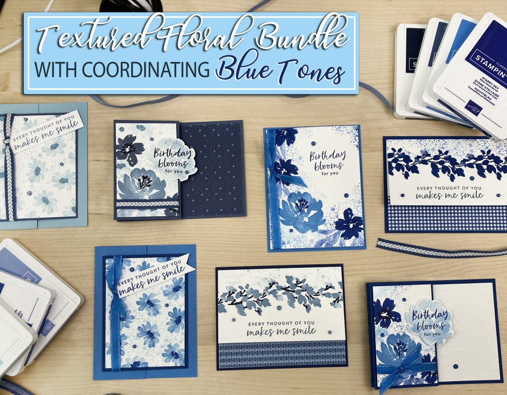 Textured Floral shades of blue
